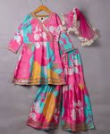 3NEW ARRIVAL RAYON DIGITAL FLOWER PRINT WORK KID’S TOP SHARARA WITH DUPATTA FESTIVE WEAR WHOLESALE PRICE ETHNIC GARMENT (18)