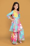 3NEW ARRIVAL RAYON DIGITAL FLOWER PRINT WORK KID’S TOP SHARARA WITH DUPATTA FESTIVE WEAR WHOLESALE PRICE ETHNIC GARMENT (18)