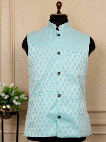 RICH LOOK JACQUARD ONLY KOTI  SKY