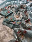 4ATTRACTIVE GEORGETTE EMBROIDERY SEQUENCE WORK SAREE WITH FULLY STITCHED BLOUSE PARTY WEAR WHOLESALE PRICE ETHNIC GARMENT (20)