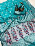4ATTRACTIVE PAITHANI SILK ZARI MEENAKARI WEAVING SAREE WITH UNSTITCHED BLOUSE PARTY WEAR WHOLESALE PRICE ETHNIC GARMENT (21)