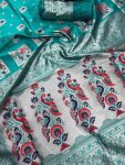 4ATTRACTIVE PAITHANI SILK ZARI MEENAKARI WEAVING SAREE WITH UNSTITCHED BLOUSE PARTY WEAR WHOLESALE PRICE ETHNIC GARMENT (21)