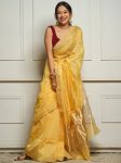 4ATTRACTIVE SOFT COTTON WEAVING JAQUARD BORDER SAREE WITH UNSTITCHED BLOUSE WEDDING WEAR WHOLESALE PRICE ETHNIC GARMENT (16)