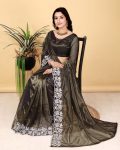 4ATTRACTIVE TWILL NET MULTI WORK SAREE WITH UNSTITCHED BLOUSE PARTY WEAR WHOLESALE PRICE ETHNIC GARMENT (29)