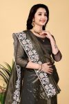 4ATTRACTIVE TWILL NET MULTI WORK SAREE WITH UNSTITCHED BLOUSE PARTY WEAR WHOLESALE PRICE ETHNIC GARMENT (29)