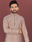 4DESIGNER SILK MULTI COLOUR EMBROIDERY FLOWER WORK WITH ALL OVER MATTE SEQUENCE KURTA PAYJAMA FESTIVAL WEAR WHOLESALE PRICE ETHNIC GARMENT (39)