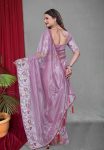 4DESIGNER TWILL NET MULTI WORK SAREE WITH UNSTITCHED BLOUSE WEDDING WEAR WHOLESALE PRICE ETHNIC GARMENT (27)