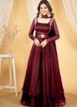 FANCY RANGOLI SILK HANDWORK TOP LEHENGA WITH DUPATTA MAROON