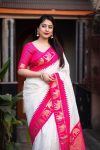 4FASHIONABLE LICHI SILK JACQUARD WORK SAREE WITH UNSTITCHED BLOUSE PARTY WEAR WHOLESALE PRICE ETHNIC GARMENT (26)