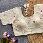 4LATEST KHADI COTTON THREAD SEQUENCE WORK STITCHED BLOUSE PARTY WEAR WHOLESALE PRICE ETHNIC GARMENT (4)