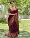 4LATEST LICHI SILK JACQUARD WORK SAREE WITH UNSTITCHED BLOUSE FORMAL WEAR WHOLESALE PRICE ETHNIC GARMENT (56)
