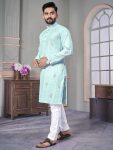 4LATEST ROYAL LINEN EMROIDERY WITH SEQUENCE WORK KURTA PAYJAMA FESTIVAL WEAR WHOLESALE PRICE ETHNIC GARMENT (12)