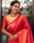4LATEST SOFT LICHI SILK JACQUARD WORK SAREE WITH UNSTITCHED BLOUSE CASUAL WEAR WHOLESALE PRICE ETHNIC GARMENT (27)