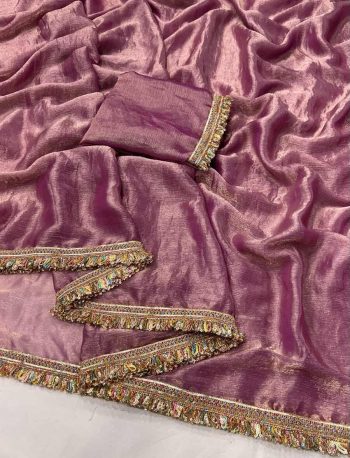NEW ARRIVAL FENDY CHIFFON SEQUENCE LACE SAREE WITH UNSTITCHED BLOUSE WINE