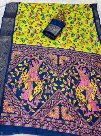 TRENDING SOFT DOLA SILK ZARI WEAVING AND DOLA JACQUARD  WORK SAREE WITH UNSTITCHED BLOUSE GREEN