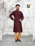 5ATTRACTIVE JACQUARD MEN’S KURTA PAYJAMA WEDDING WEAR WHOLESALE PRICE ETHNIC GARMENT (14)