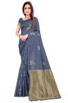 5ATTRACTIVE LICHI SILK JACQUARD WORK SAREE WITH UNSTITCHED BLOUSE PARTY WEAR WHOLE SALE PRICE ETHNIC GARMENT (20)