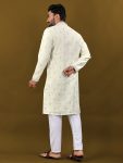 5ATTRACTIVE MATKA SILK SILVER JARI WITH EMBROIDERY BUTI KURTA PAYJAMA PARTY WEAR WHOLESALE PRICE ETHNIC GARMENT (55)
