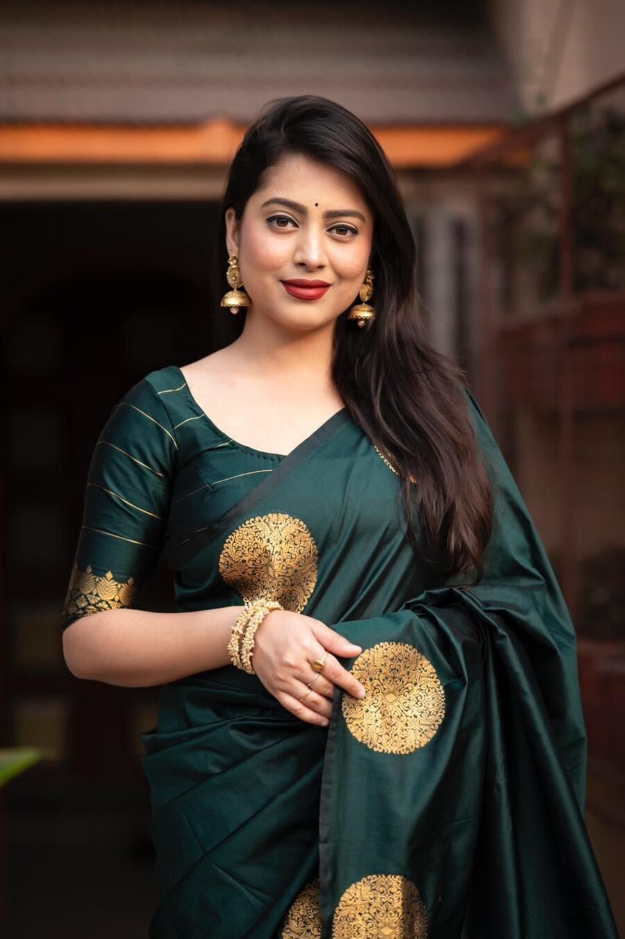 5DESIGNER LICHI SILK JACQUARD WORK SAREE WITH UNSTITCHED BLOUSE PARTY WEAR WHOLESALE PRICE ETHNIC GARMENT (19)