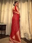 6ATTRACTIVE LICHI SILK JACQUARD WORK SAREE WITH UNSTITCHED BLOUSE FESTIVAL WEAR WHOLE SALE PRICE ETHNIC GARMENT (88)