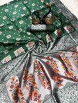 ATTRACTIVE PAITHANI SILK ZARI MEENAKARI WEAVING SAREE WITH UNSTITCHED BLOUSE GREEN