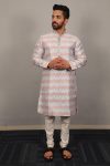 6DESIGNER JACQUARD THREAD EMBROIDERY WORK KURTA PAYJAMA FESTIVAL WEAR WHOLESALE PRICE ETHNIC GARMENT (5)