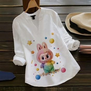 LATEST RAYON COLLER+ DIGITAL PRINT TOP WHITE