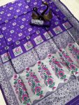 7ATTRACTIVE PAITHANI SILK ZARI MEENAKARI WEAVING SAREE WITH UNSTITCHED BLOUSE PARTY WEAR WHOLESALE PRICE ETHNIC GARMENT (29)