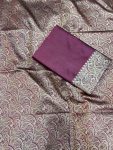 7LATEST LICHI SILK JACQUARD WORK SAREE WITH UNSTITCHED BLOUSE FORMAL WEAR WHOLESALE PRICE ETHNIC GARMENT (49)