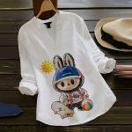 LATEST RAYON COLLER+ DIGITAL PRINT TOP WHITE