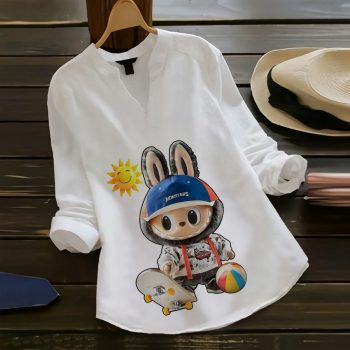 LATEST RAYON COLLER+ DIGITAL PRINT TOP WHITE