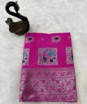 8ATTRACTIVE PAITHANI SILK ZARI MEENAKARI WEAVING SAREE WITH UNSTITCHED BLOUSE PARTY WEAR WHOLESALE PRICE ETHNIC GARMENT (13)