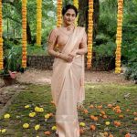 LATEST SOFT LICHI SILK JACQUARD WORK SAREE WITH UNSTITCHED BLOUSE CREAM