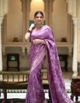 9DESIGNER LICHI SILK JACQUARD WORK SAREE WITH UNSTITCHED BLOUSE WEDDING WEAR WHOLE SALE PRICE ETHNIC GARMENT (46)