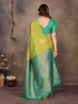 ATTRACTIVE BANARASI SILK COPPER ZARI WORK SAREE WITH UNSTITCHED BLOUSE FORMAL WEAR WHOLESALE PRICE ETHNIC GARMENT (44)