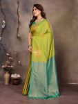 ATTRACTIVE BANARASI SILK COPPER ZARI WORK SAREE WITH UNSTITCHED BLOUSE FORMAL WEAR WHOLESALE PRICE ETHNIC GARMENT (44)