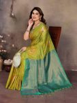 ATTRACTIVE BANARASI SILK COPPER ZARI WORK SAREE WITH UNSTITCHED BLOUSE FORMAL WEAR WHOLESALE PRICE ETHNIC GARMENT (44)