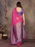 ATTRACTIVE BANARASI SILK COPPER ZARI WORK SAREE WITH UNSTITCHED BLOUSE FORMAL WEAR WHOLESALE PRICE ETHNIC GARMENT (52)