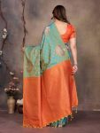 ATTRACTIVE BANARASI SILK COPPER ZARI WORK SAREE WITH UNSTITCHED BLOUSE FORMAL WEAR WHOLESALE PRICE ETHNIC GARMENT (64)