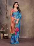 ATTRACTIVE BANARASI SILK COPPER ZARI WORK SAREE WITH UNSTITCHED BLOUSE FORMAL WEAR WHOLESALE PRICE ETHNIC GARMENT (73)