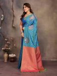 ATTRACTIVE BANARASI SILK COPPER ZARI WORK SAREE WITH UNSTITCHED BLOUSE FORMAL WEAR WHOLESALE PRICE ETHNIC GARMENT (73)