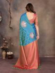 ATTRACTIVE BANARASI SILK COPPER ZARI WORK SAREE WITH UNSTITCHED BLOUSE FORMAL WEAR WHOLESALE PRICE ETHNIC GARMENT (73)