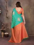ATTRACTIVE BANARASI SILK COPPER ZARI WORK SAREE WITH UNSTITCHED BLOUSE FORMAL WEAR WHOLESALE PRICE ETHNIC GARMENT (75)