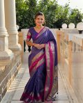 ATTRACTIVE BANARASI SOFT SILK WEAVING WORK SAREE WITH UNSTITCHED BLOUSE PARTY WEAR WHOLESALE PRICE ETHNIC GARMENT (4)