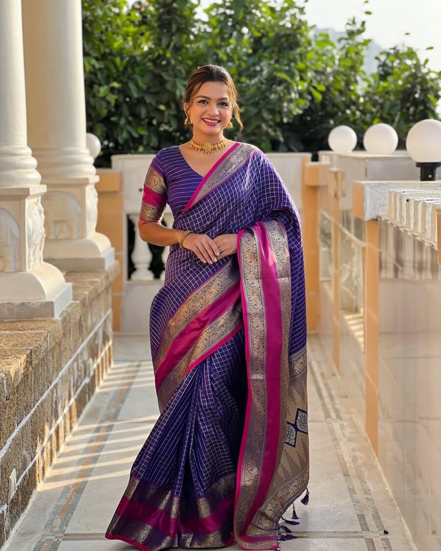 ATTRACTIVE BANARASI SOFT SILK WEAVING WORK SAREE WITH UNSTITCHED BLOUSE PARTY WEAR WHOLESALE PRICE ETHNIC GARMENT (2)