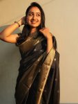 ATTRACTIVE BANARASI SOFT SILK  WEAVING WORK SAREE WITH UNSTITCHED BLOUSE BLACK