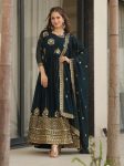 ATTRACTIVE BLOOMING ZARI & SEQUENCE EMBROIDERY WORK GOWN WITH DUPATTA RAMA