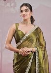 ATTRACTIVE BURBERRY SILK EMBROIDERY,REAL MIRROR WITH CUT BORDER WORK SAREE WITH UNSTITCHED BLOUSE PARTY WEAR WHOLESALE PRICE ETHNIC GARMENT (37)