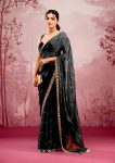 ATTRACTIVE BURBERRY SILK EMBROIDERY,REAL MIRROR WITH CUT BORDER WORK SAREE WITH UNSTITCHED BLOUSE PARTY WEAR WHOLESALE PRICE ETHNIC GARMENT (43)