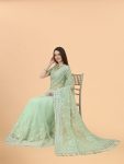 ATTRACTIVE BUTTERFLY NET AARI AND DIAMOND WORK SAREE WITH UNSTITCHED BLOUSE WEDDING WEAR WHOLESALE PRICE ETHNIC GARMENT (23)